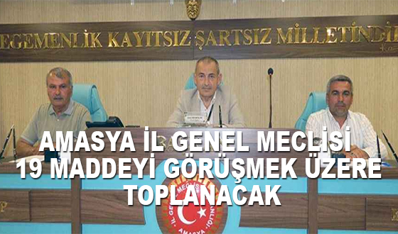 AMASYA İL GENEL MECLİSİ 19 MADDEYİ GÖRÜŞMEK ÜZERE TOPLANACAK