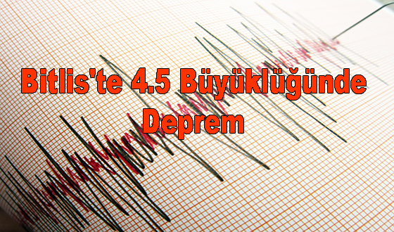 Bitlis'te 4.5 Büyüklüğünde Deprem 