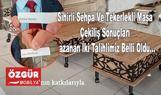 Sihirli Sehpa Ve Tekerlekli Masa Çekiliş Sonuçları Kazanan İki Talihlimiz Belli Oldu...