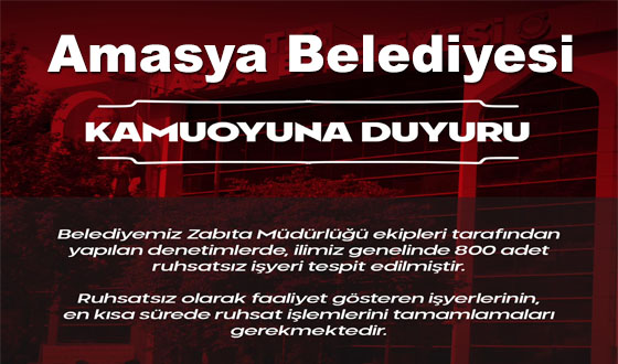 Amasya Belediyesi Kamuoyu Duyurusu