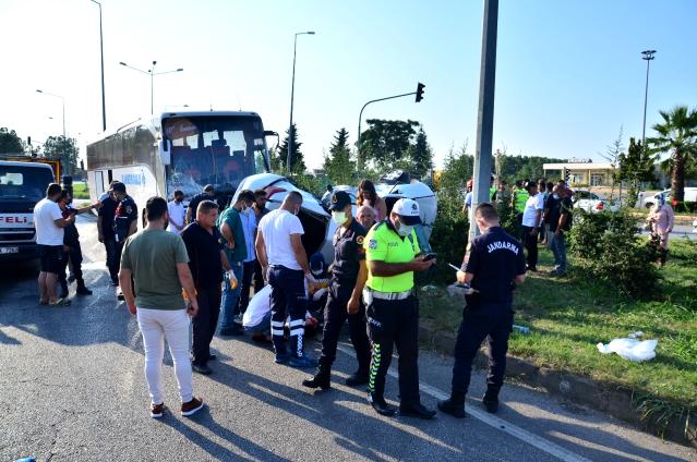 Samsun da Otobüs ile otomobil çarpıştı:1ölü 2 yaralı