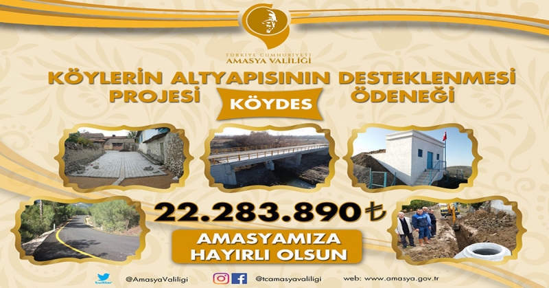 KÖYDES Kapsamında 2020 Yılı Yatırımları İçin 22.383.890 Türk Lirası Ödenek Tahsis Edildi